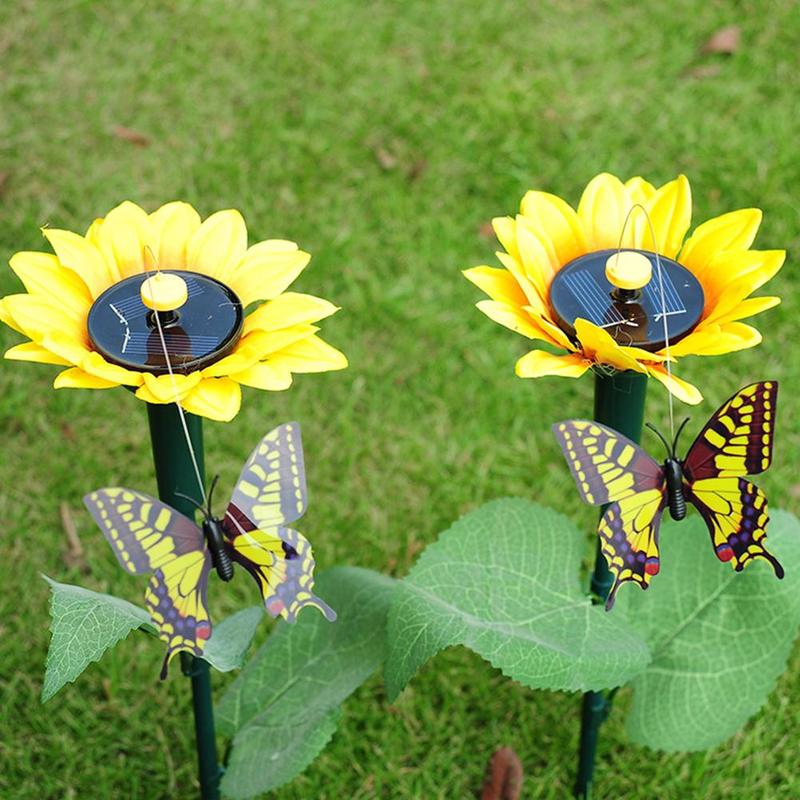 Simulação de dança movido a energia solar borboletas vibrantes planta decoração do jardim presentes vaso quintal acce beija-flor pr f4p3