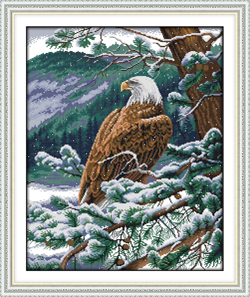 Een uitzicht Eagle telpatroon aida 14ct 11ct count gedrukt canvas steken borduurwerk DIY handgemaakte handwerken