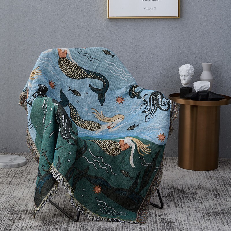 Nordic throw teppe sofa havfrue fly reiseteppe for seng stue teppe teppe sofa teppe dekke sengeteppe
