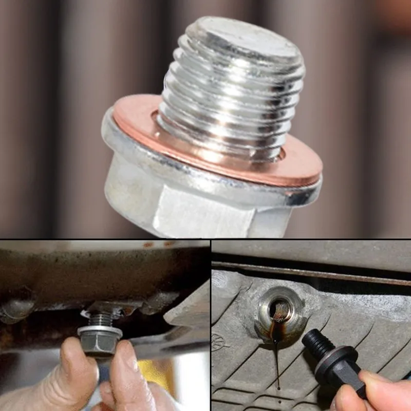 Juntas de sellado del tapón de drenaje de aceite del motor OE # 94109-14000 Tornillo de cárter de aceite de coche Arandela de aluminio/cobre Accesorios reemplazables para Honda