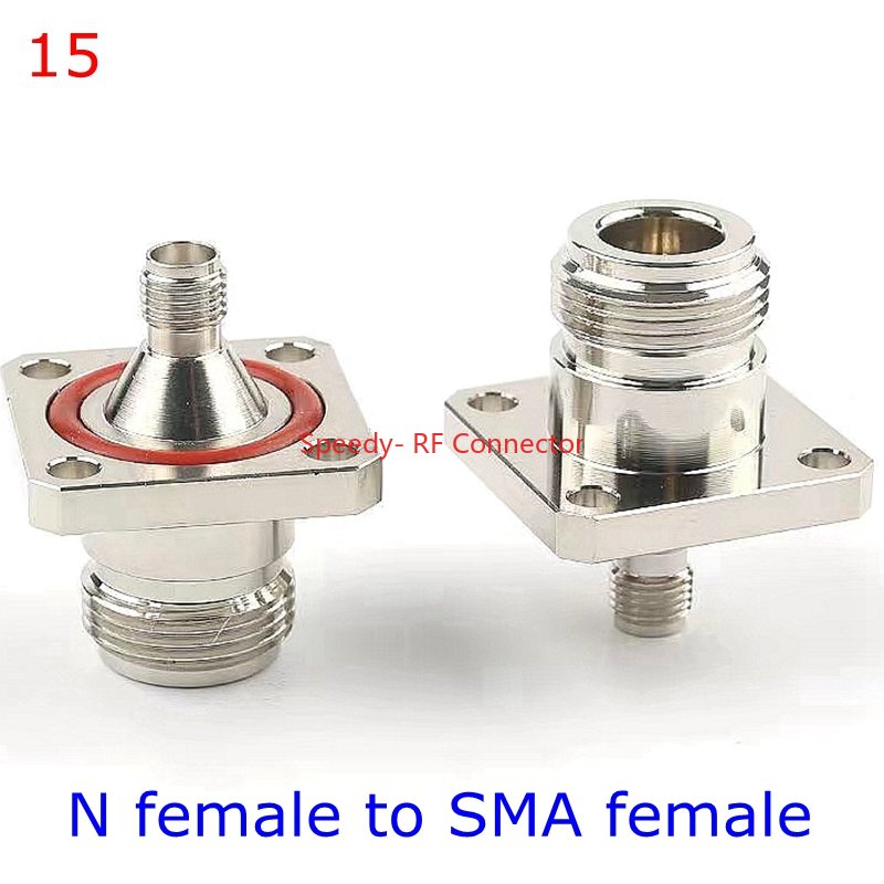 Conector recto de brida de 4 orificios L16 N a SMA macho hembra L16 tipo N a brida RPSMA mamparo con tuerca de junta tórica adaptador a prueba de agua