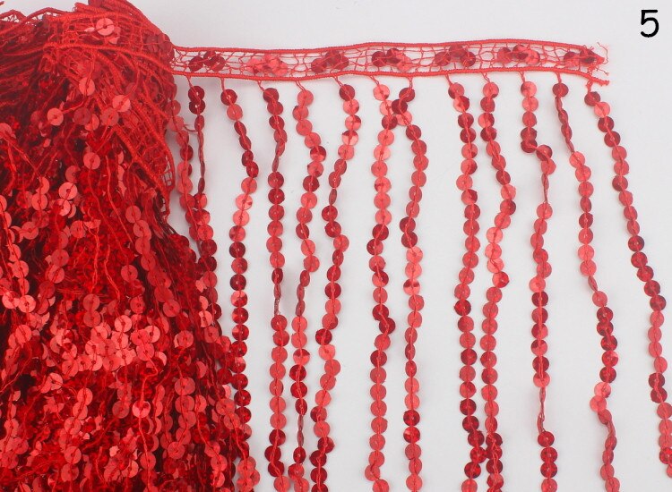 30cm Breedte 2yards Shiny Sequin Tassel Fringe DIY Kostuum Trim Accessoires Applique Show Jurk Handgemaakte Kant Stof: No.5