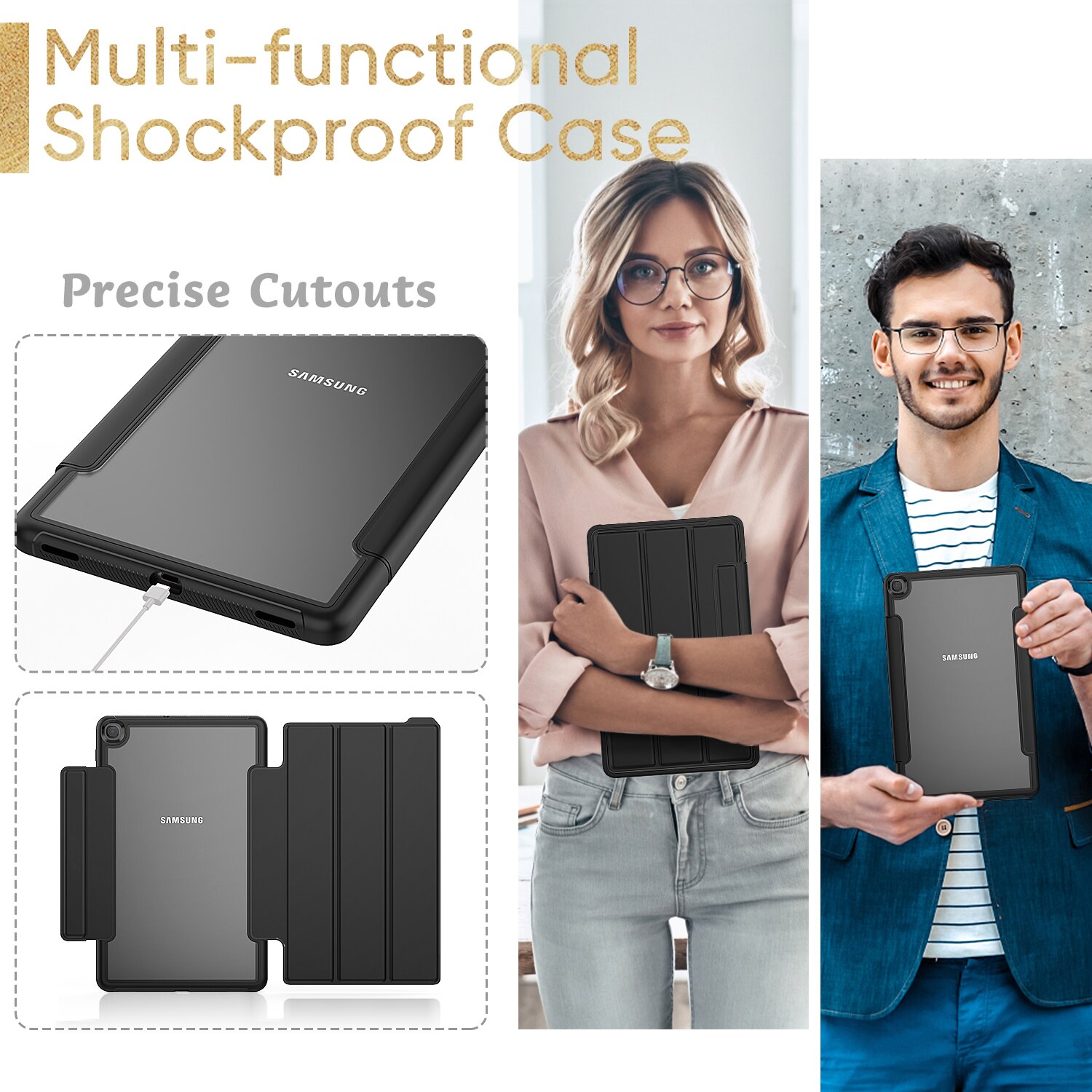 Samsung tab  a 10.1 cove med blyantspænde til læder samsung galaxy tab  a 10.1 etui sm -t510 sm-t515 tablet smart cover