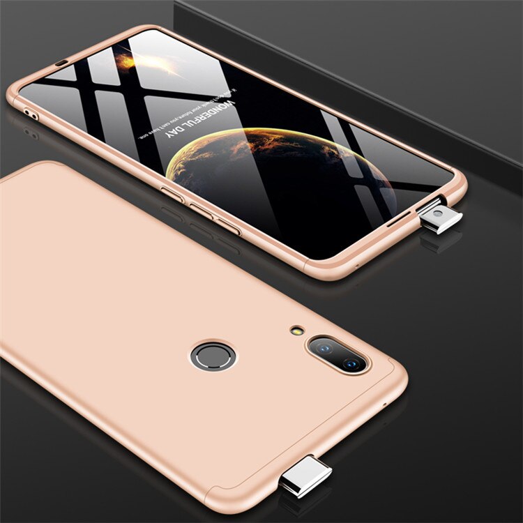 360 fuldt stødsikkert etui til huawei p smart z etui 3 in 1 hårdt pc cover cover til huawei p smart z smartz psmartz stk -lx1 capa: Lokalt guld