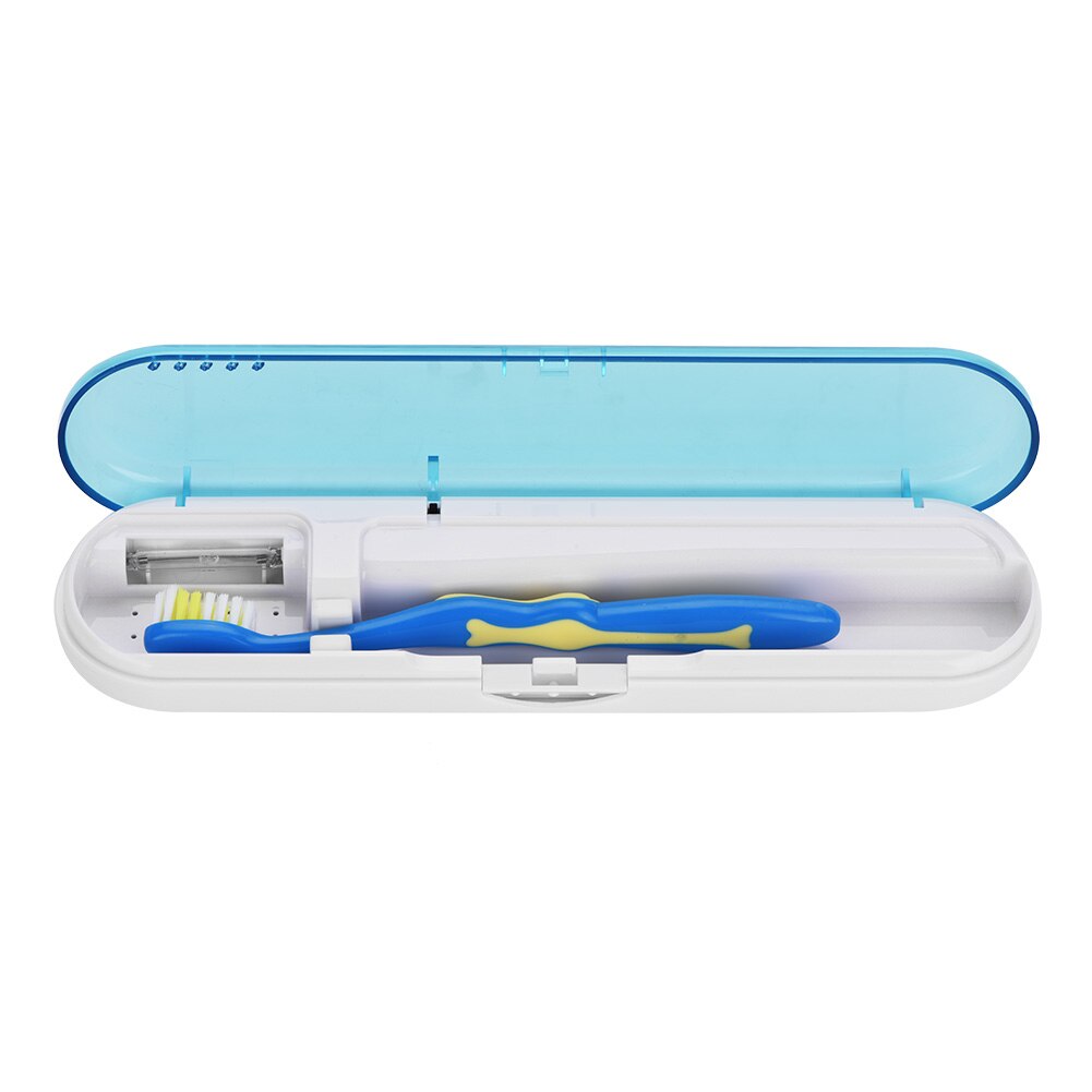 1 pz batteria USB portatile ricarica antibatterica luce spazzolino sterilizzatore detergente sterilizzatore ultravioletto custodia Smart Home: Blue