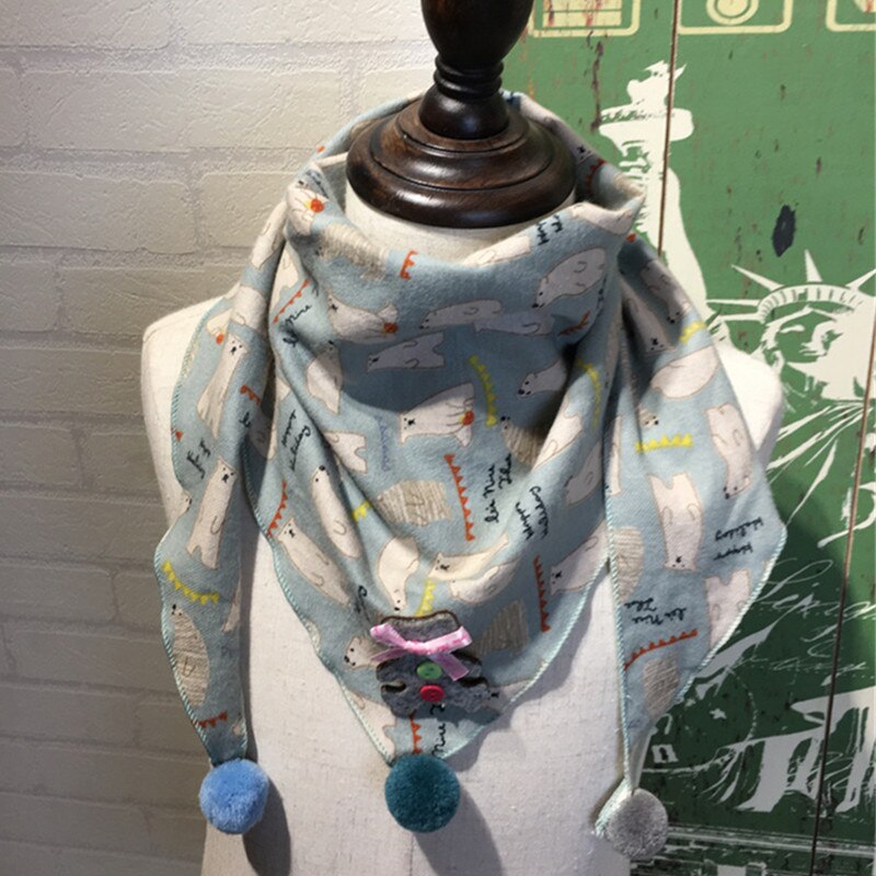 primavera bebés, niños, flores pañuelos Otoño Invierno niñas cuello cálido niño cuello bebé bufanda: blue bear