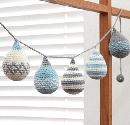 Colgadores de frutas tejidas para habitación de bebé, adornos para cuna, juguetes para niños, pegatinas de pared del dormitorio, juguetes para chupar: blue