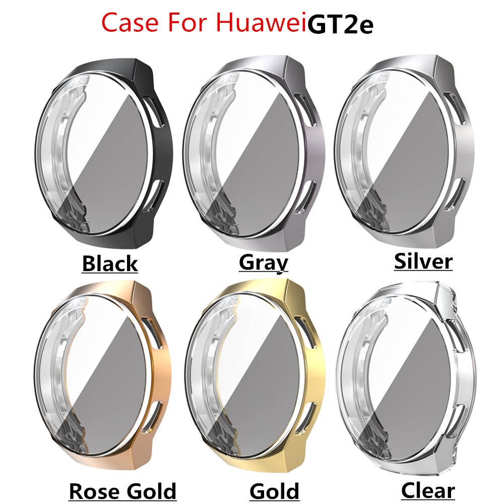 Plating Tpu Horloge Case Volledige Cover Screen Protector Soft Clear Beschermhoes Voor Huawei Horloge Gt 2e Accessoires