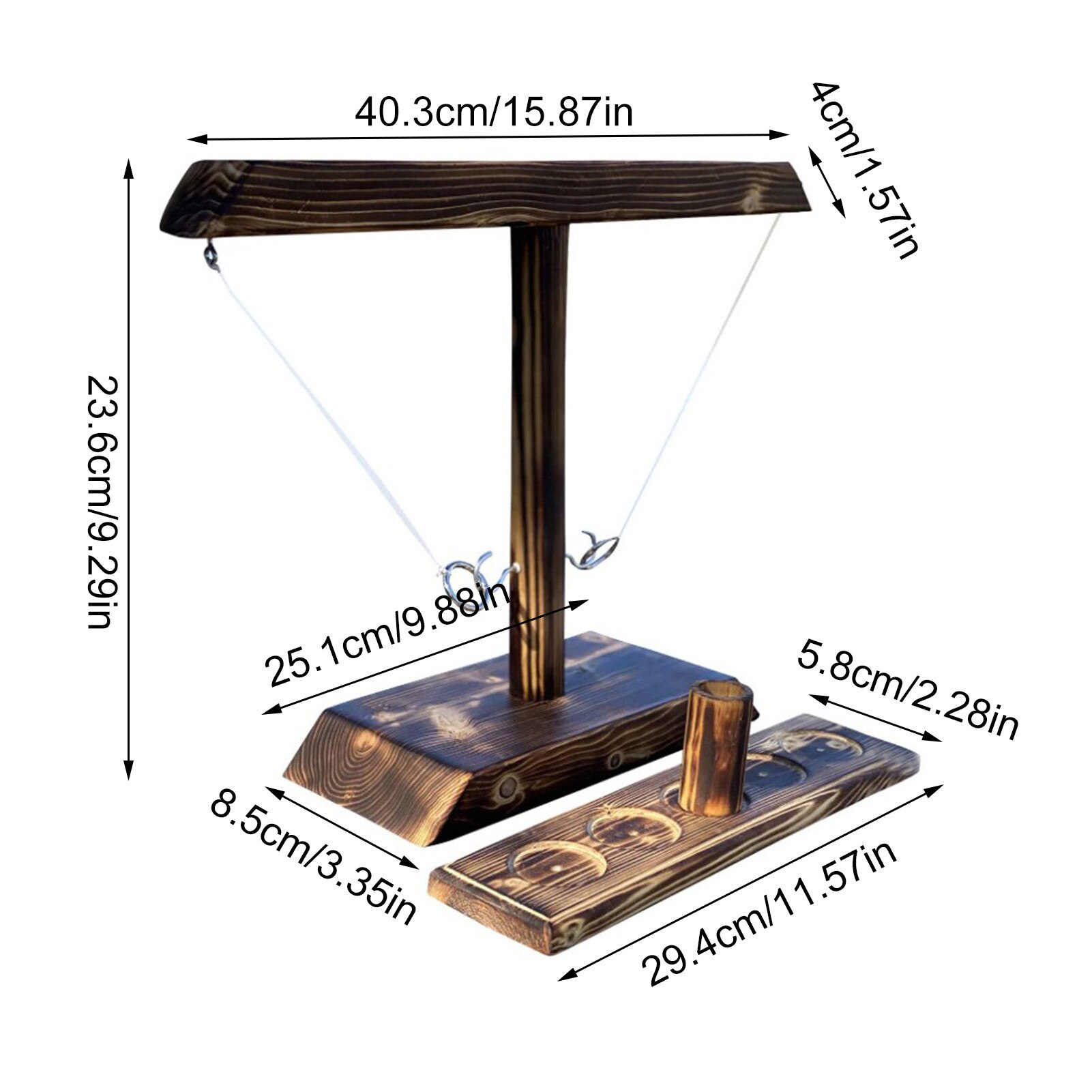 Novelty Ring Toss Game Party Toy Modern Simple Wooden Hook Game Set Hooks Fast-paced Interactive Game Leisure Industrial Style: D