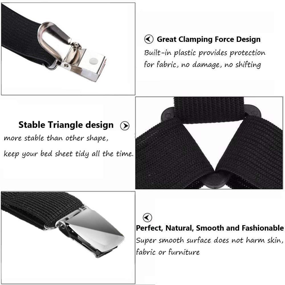 Clips ajustables para sábanas de cama, sujetadores elásticos para sábanas, tirantes para colchón, almohadilla de esquina, 4 Uds.