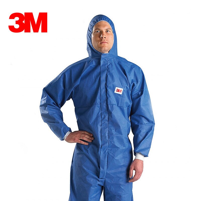 3M Beschermende Overall Cleanroom 4532 Hooded Pak Elastische Taille Kleding Anti Statische Anti Chemische Bescherming Type5/6 M/L/Xl/Xxl