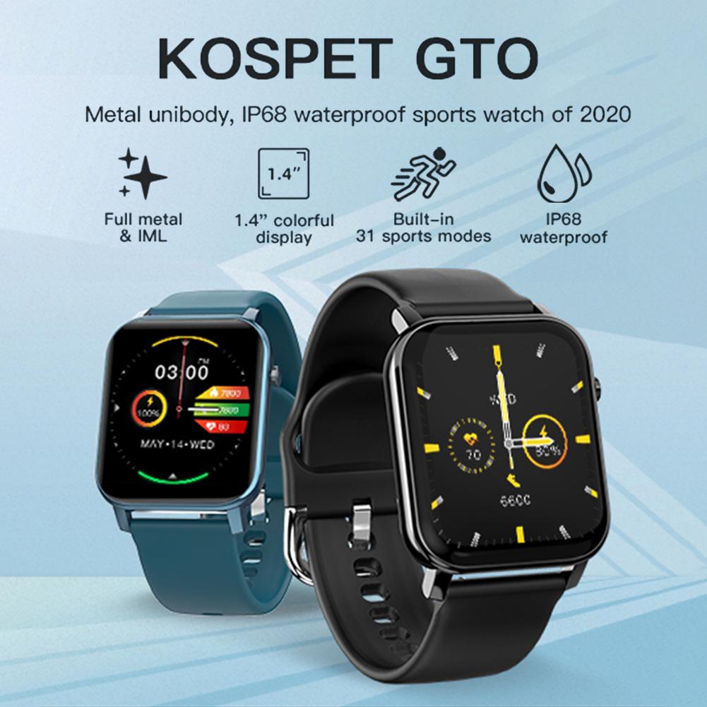 KOSPET GTO Clever Uhr Männer IP68 wasserdicht Herz Bewertung Monitor Bluetooth Sport Fitness Tracker Frauen Smartwatch Für Art Band