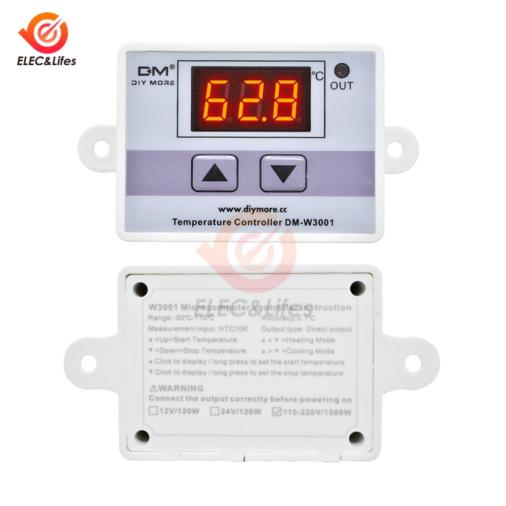 DM-W3001 AC 110V 220V Digital Thermostat für kühlschrank kühlung Temperatur Regler Sensor Schalter heizung für inkubator