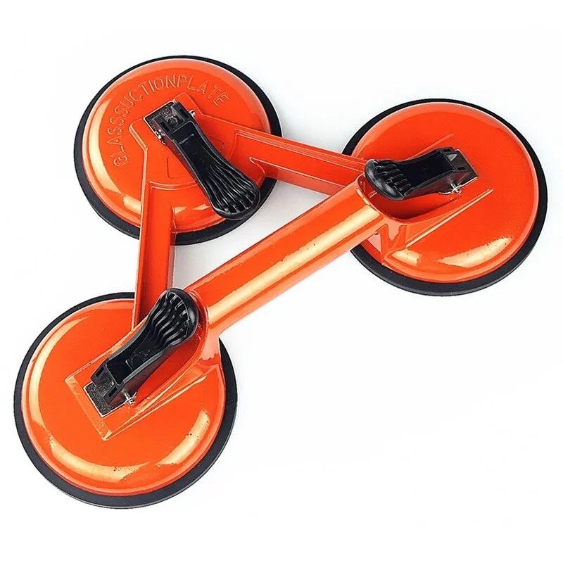 Premium Heavy Duty Ceramic Glass Suction Cup Double Handle Puller/Lifter/Gripper: Three-jaw