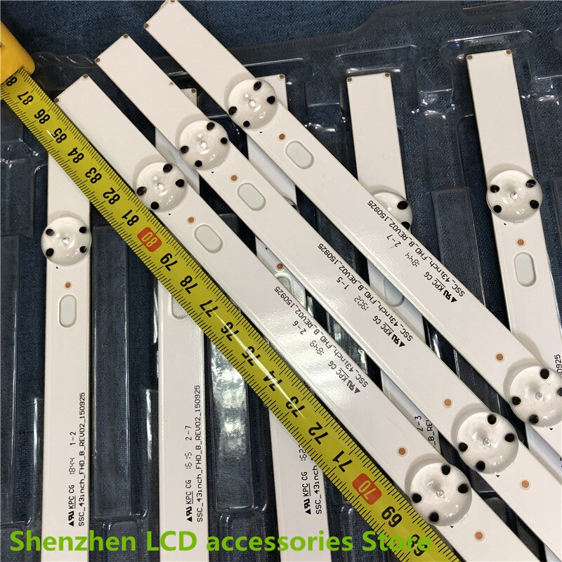 Tira de luces LED 43lh51 _ FHD _ Tipo a L para LG 43LH5100 43LH590V, barra de retroiluminación LCD de 43 pulgadas, 100% , 6 unids/lote