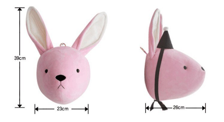 Cabezas de animales 3D para decoración de habitación de niños, Cabeza de unicornio, ciervo y elefante, colgante de pared para habitación de niños, decoración de habitación infantil: Bunny