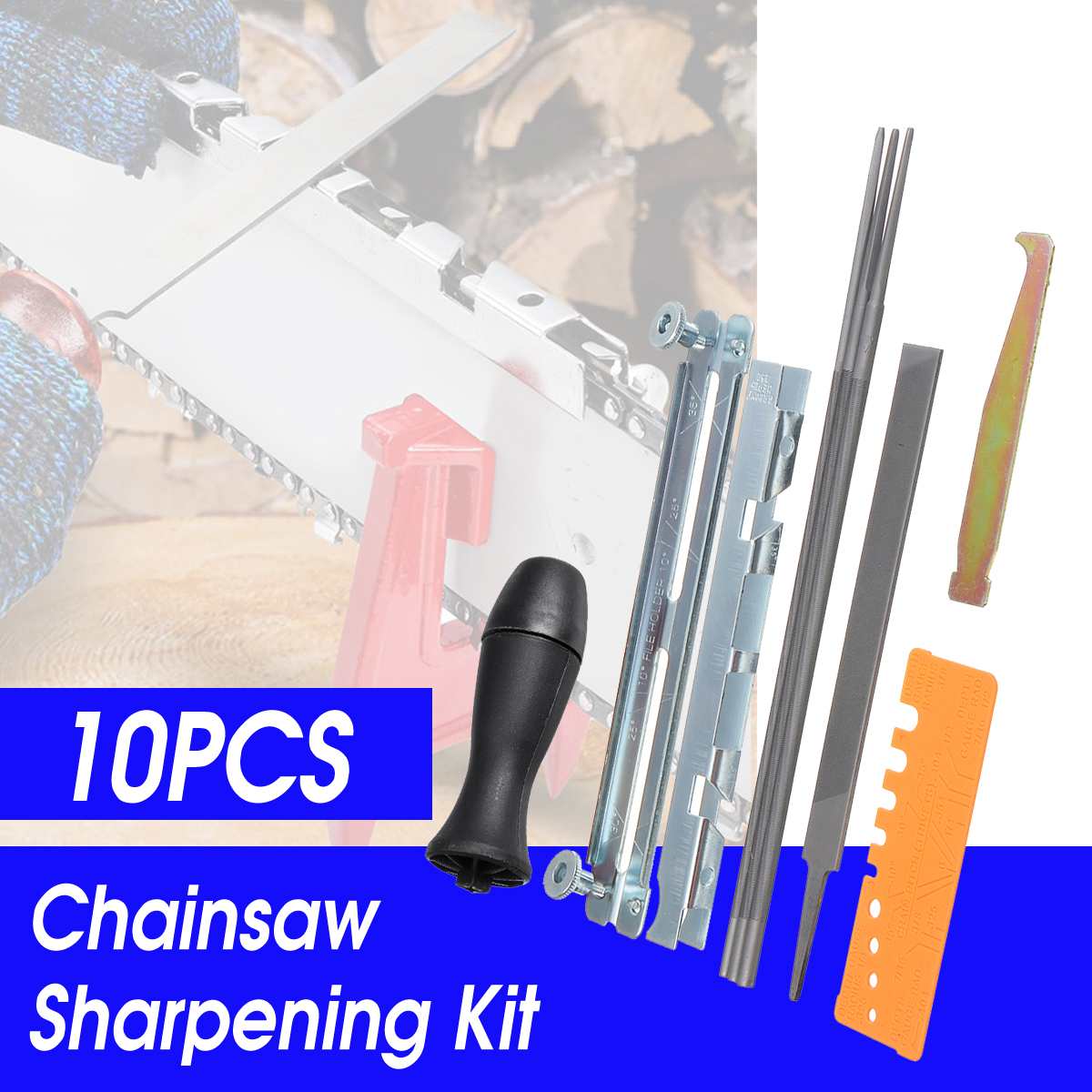 10Pcs Set High Chainsaw Chain Sharpening Kit Tool Set Guide Bar File Sharpener Tools Durable For Sharpen Your Chainsaw