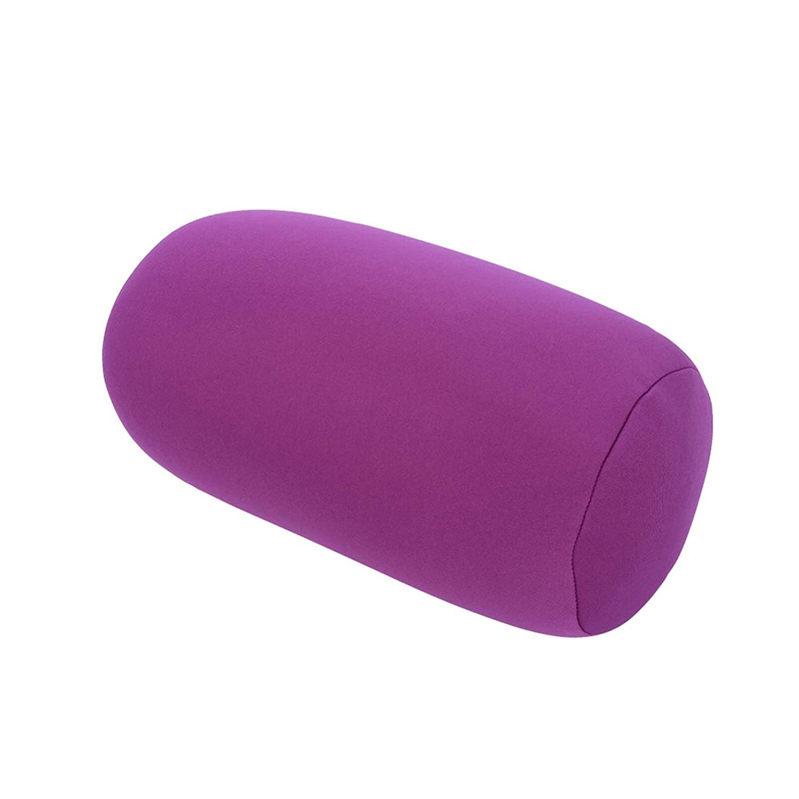 Rollo almohada asiento cabeza cuello de viaje Micro Mini Microbead cojín Color puro cilíndrico almohada cojín para siesta para oficina: Púrpura