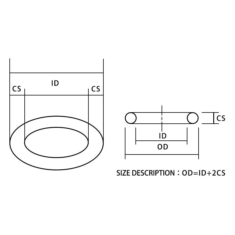20 stuks NBR CS 2.65mm * ID 48.7/50/51.5/53/54.5/56/ 58/60/61.5/65/67/69/71/73/75/80/ 85mm Nitril Rubber O type Afdichting Ring Pakkingen