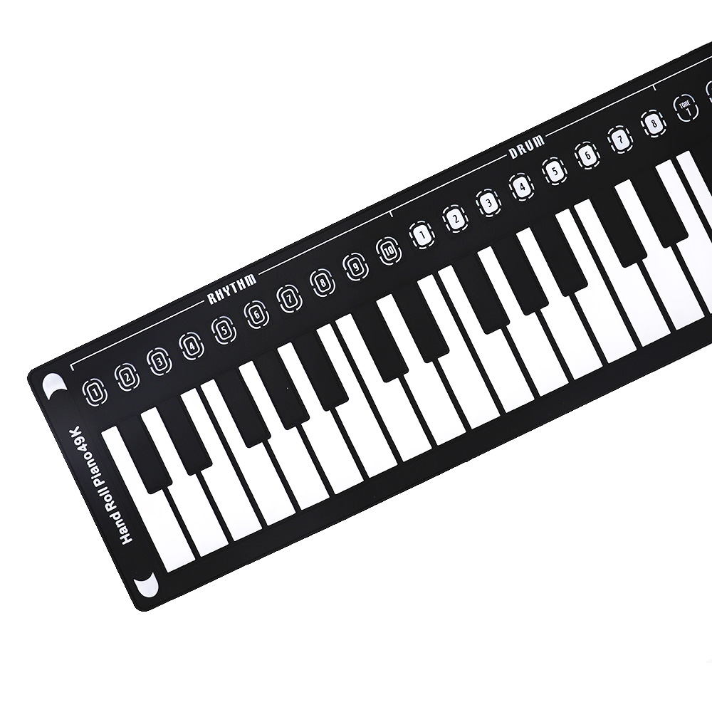 49 tasten Klavier Midi- Tastatur Weichen Tragbare Klaviere rollen hoch für freundlicher Studenten Spaß Schwarz Weiß