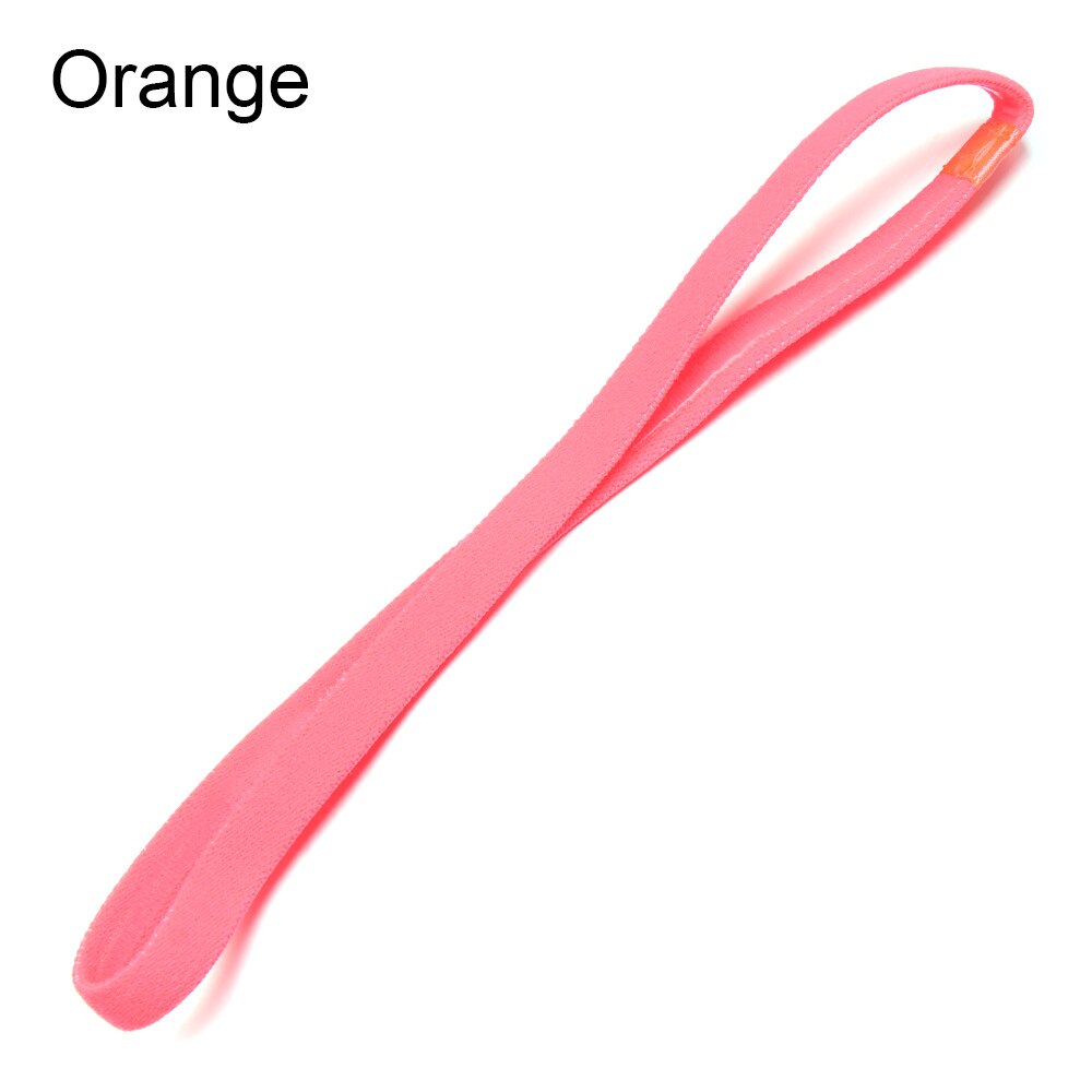 Diadema elástica fina de Color caramelo, cinta para la cabeza antideslizante para deporte, Yoga, gomas para el pelo, accesorios para el cabello, 1 unidad: orange