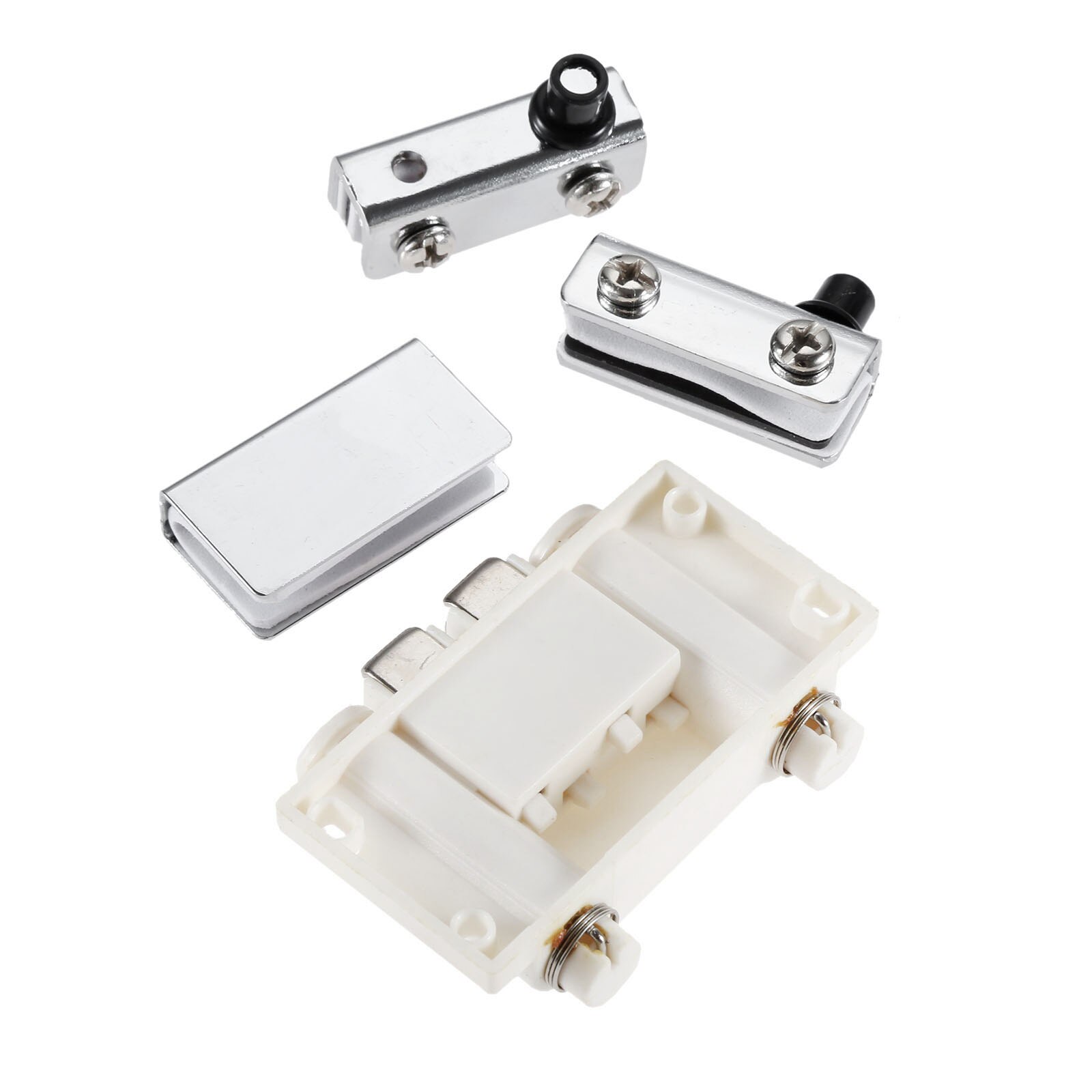 DRELD Stainless Steel Glass Door Pivot Hinge Double Head Magnetic Catch Set For 5-8Mm Thickness Glass Door