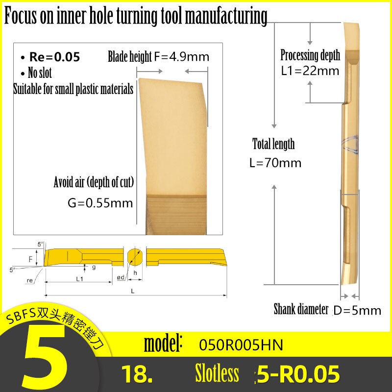 3-R0.05-0.8 small aperture boring tool, reaming boring tool, blind hole turning tool, used for lathe cutting tool, milling tool