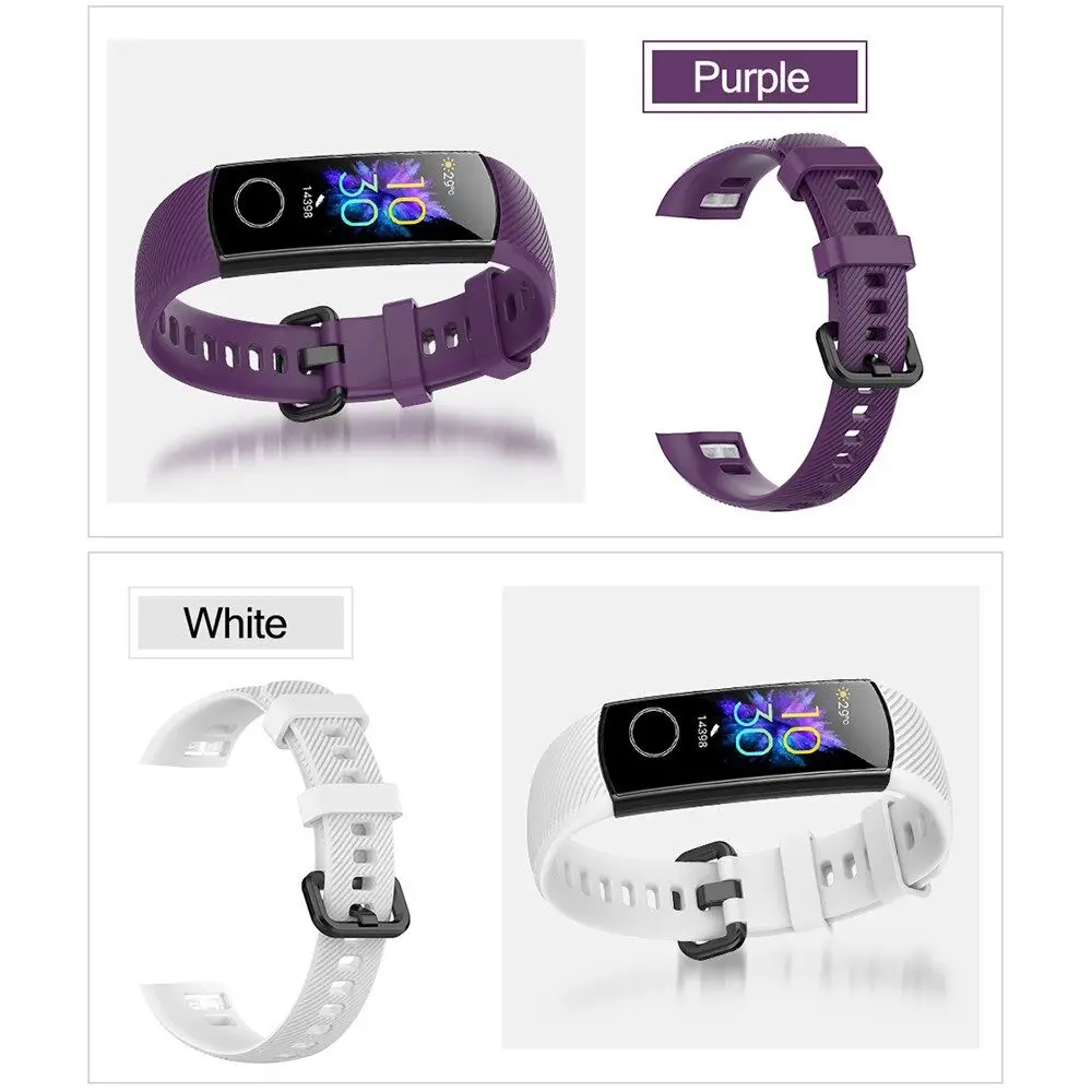 4 stuks riem voor Honor Band 5 4 polsbandjes Sport kleurrijke band siliconen vervangende armband voor Honor Band 5 slimme accessoires