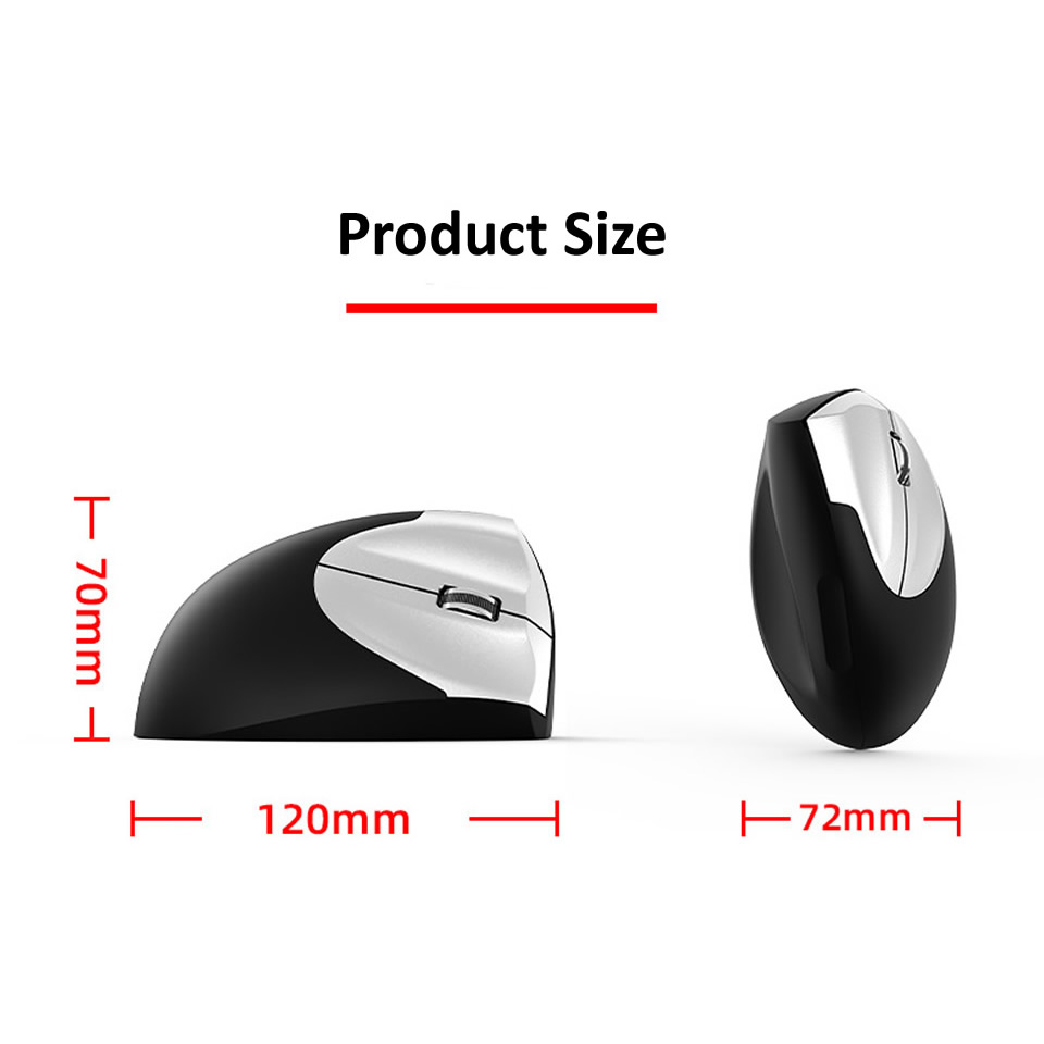 Hkxa trådløs mus vertikal spillmus usb-datamus ergonomisk stasjonær oppreist mus 1600 dpi til pc bærbar pc kontor hjemme