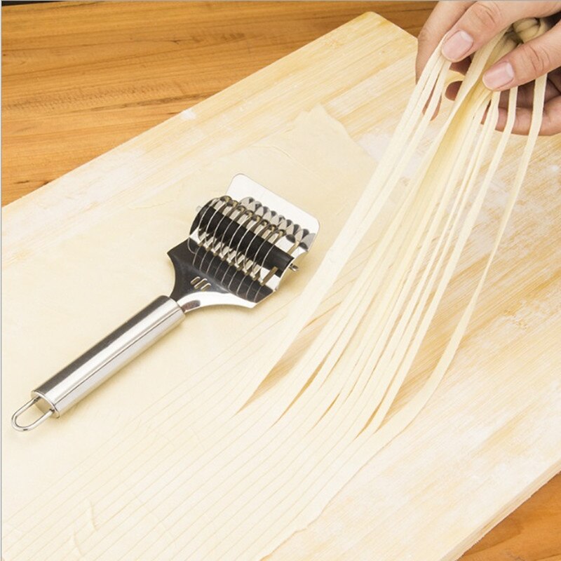 Hjemme rustfrit stål manuel skære nudler maskine multifunktionel nudler skære kniv køkken skære hvidløg værktøjer
