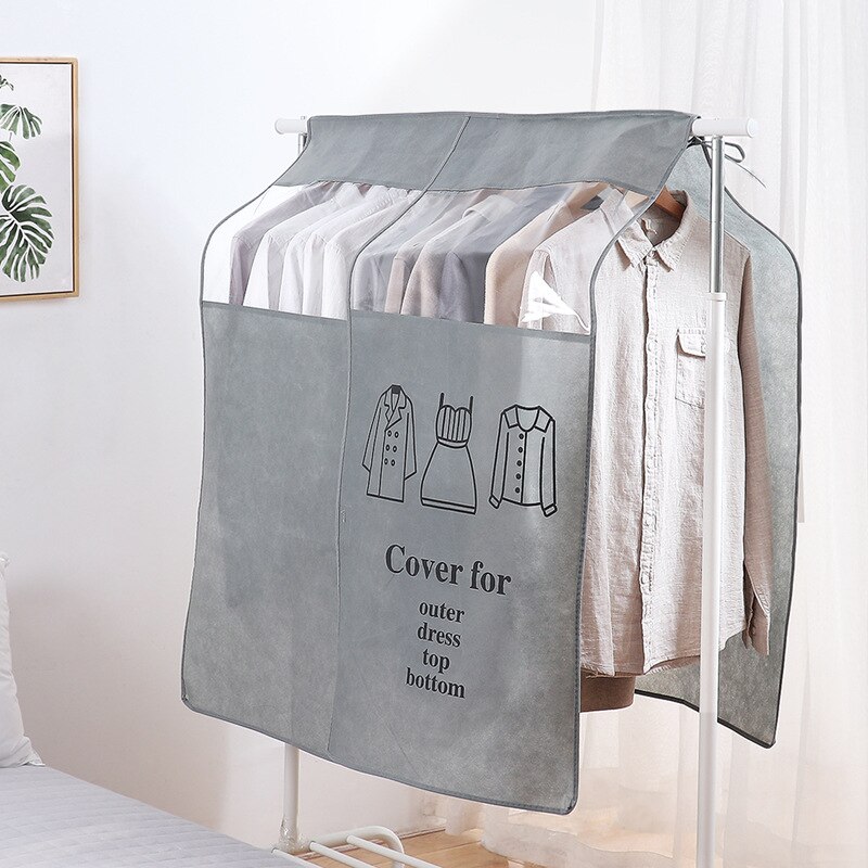 Non-woven Coat Dust Cover Clothing Dust Cover Household Cover Cloth Transparent Clothes Set Hanging Bag Waterproof