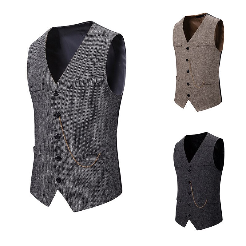 Miamoom Heren Mouwloos Pak Vest Smart Casual Enkele Breasted Vest Voor Mannen Pak Vest