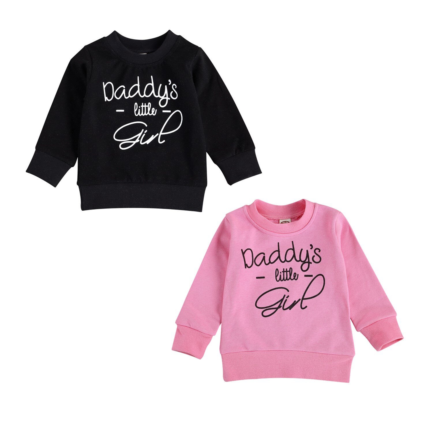 Pudcoco automne 0-4Y enfants enfant en bas âge bébé fille DADDY'S petite fille lettre imprimé sweat à manches longues pull noir/rose