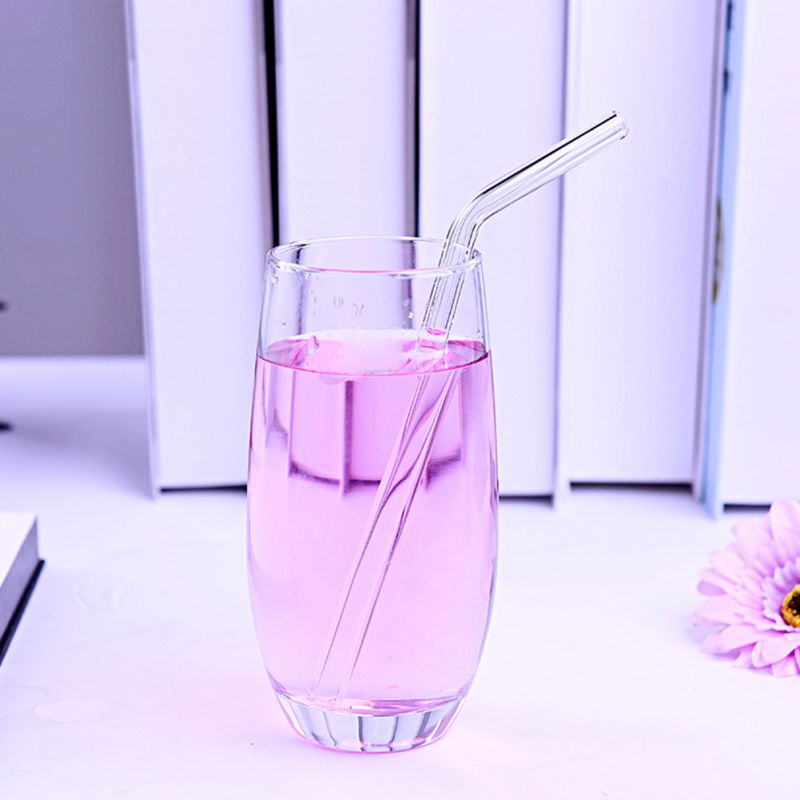 1Pc Speciale Fijne Gebogen Glas Straight Bend Drinken Glas Rietjes Herbruikbare Milieuvriendelijke Huishoudelijke Glas Rechte Pipet