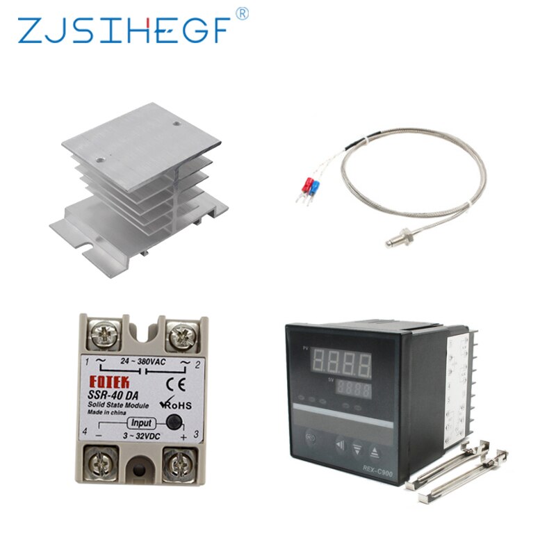 Rex-C900 PID Temperature Controller REX-C900 K Type Universal Input Relay SSR Output 96*96mm Radiator 220V: C900 K 40DA radiator