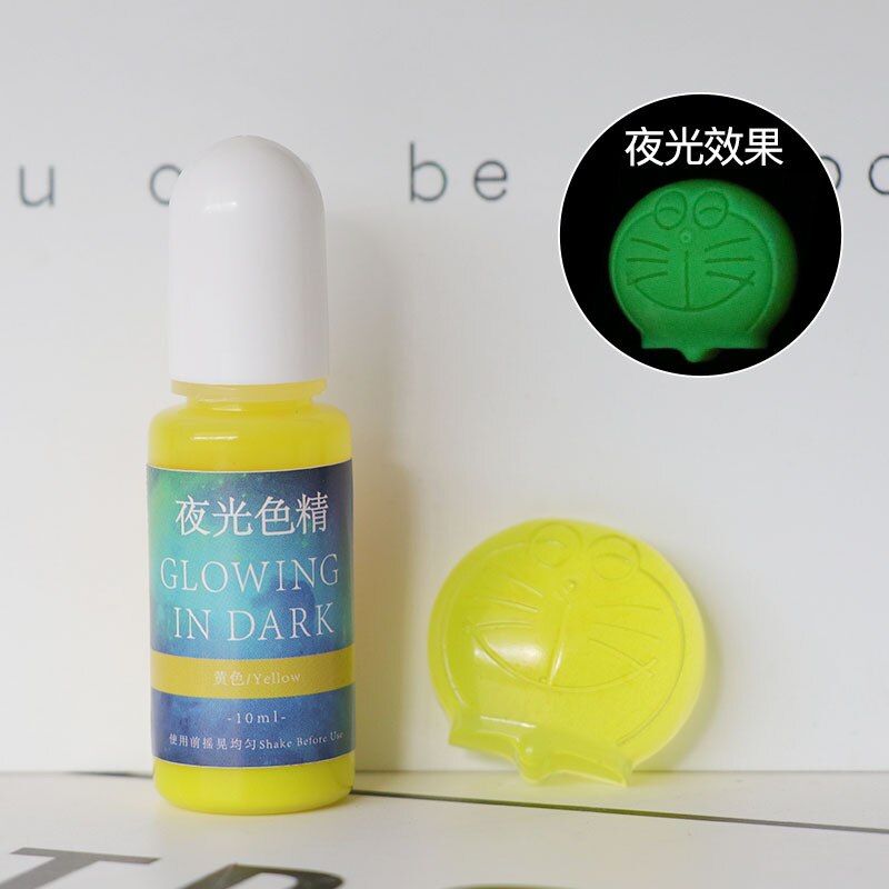 10 farver epoxy uv harpiks farvestof farve pigment glødende i mørk ab krystal lim håndlavet gør-det-selv materiale pigment til smykker ma: 6