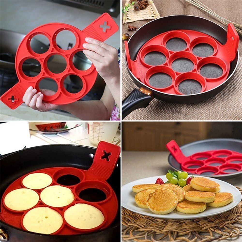 Non Stick Fantastische Ei Pannenkoek Maker 1Pcs Siliconen Ring Keuken Bakken Omelet Mallen Flip Fornuis Ei Ring Mold Pan gereedschap