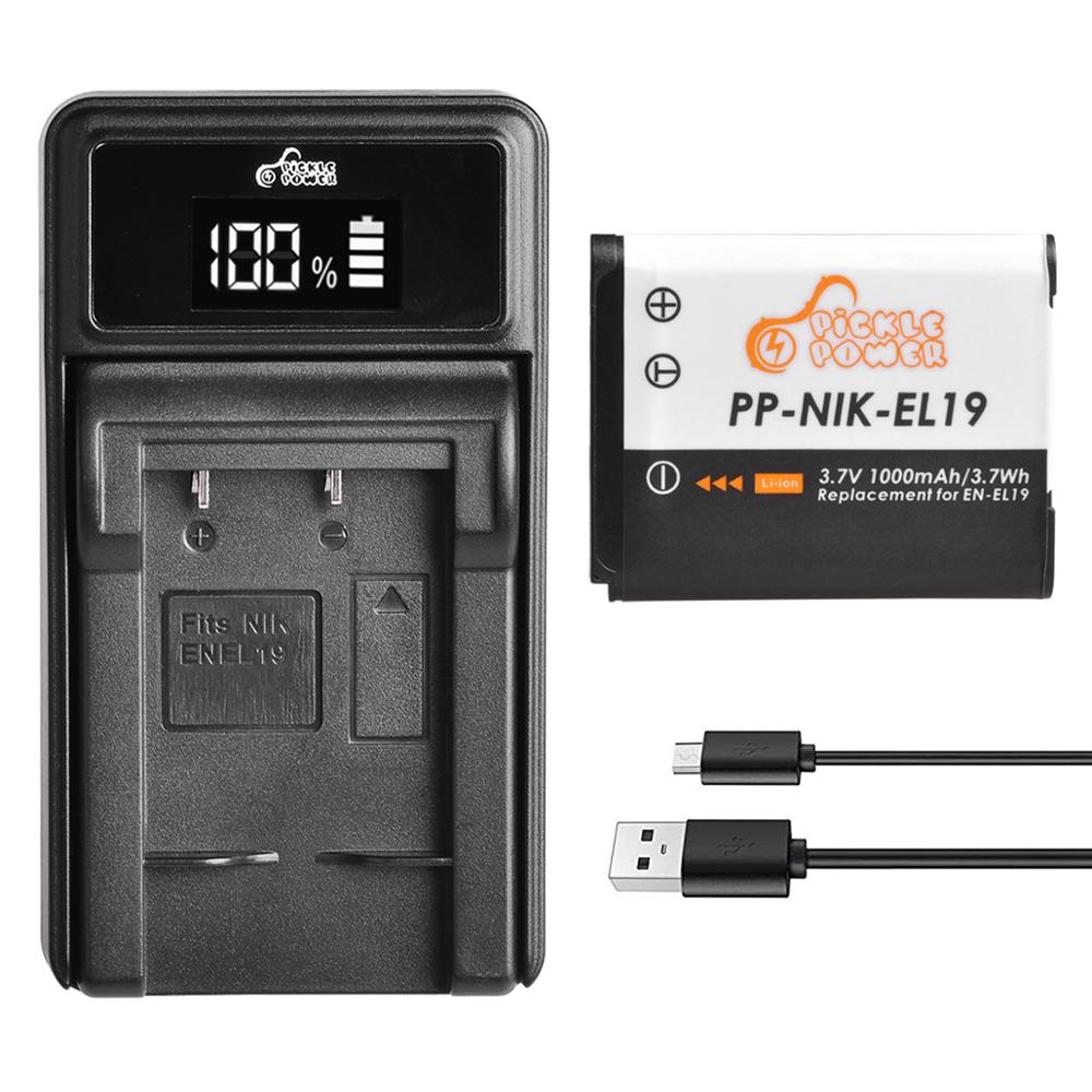 EN-EL19 EN EL19 NP-BJ1 Battery For Nikon Coolpix S2600 S2700 S3100 S3500 S4100 S4150 S4400 S5200 S6400LED USB Charger: YELLOW