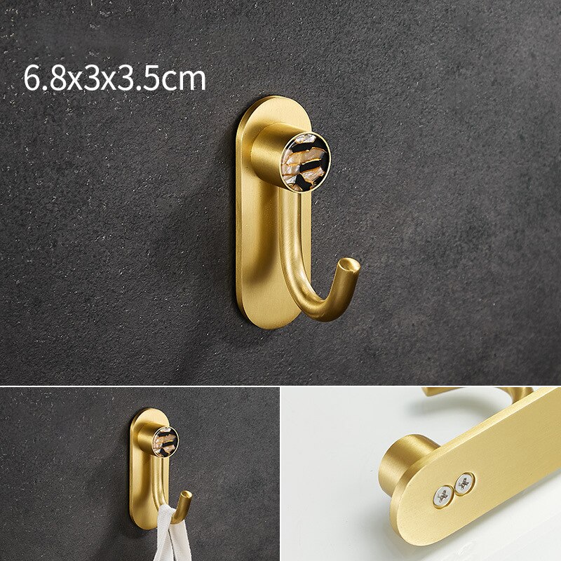 1pc aluminium wandgemonteerde kapstokken voor thuis, slaapkamer, keuken, sleutel, handdoekhangers: Kaki b