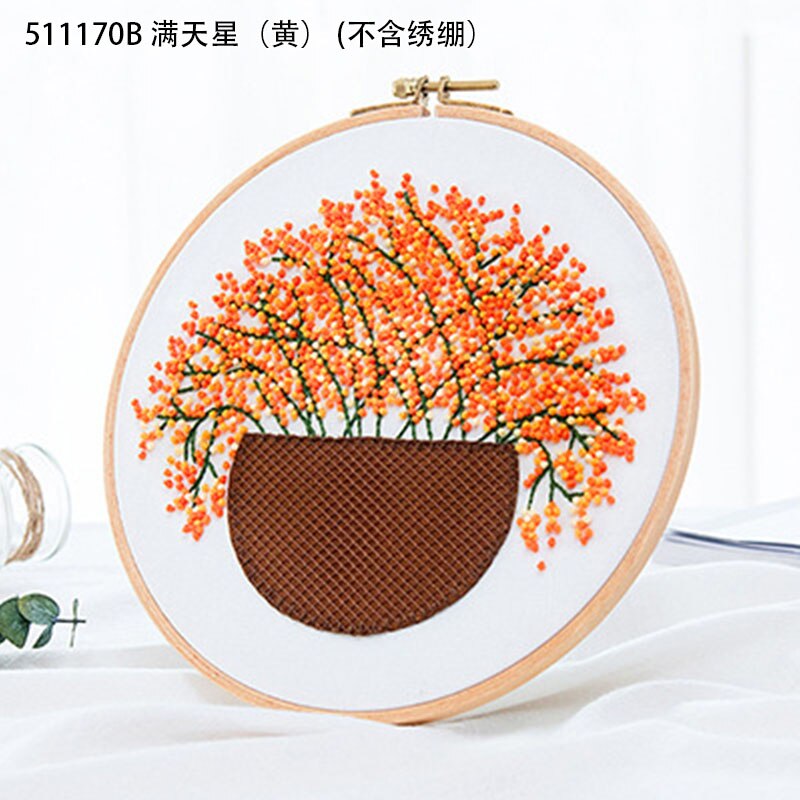 Gypsophile modèles Kits de broderie plante bricolage broderie matériaux paquet cerceau bordado décoration peintures couture fournitures: 511170B