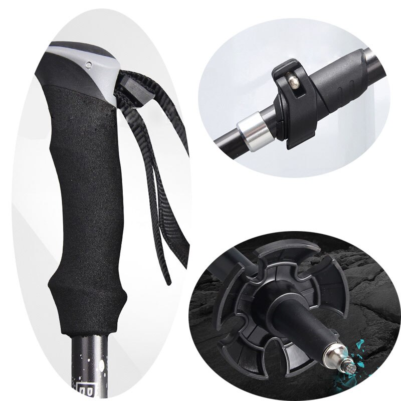 Trekking Poles Folding Hiking Stick Collapsible Hiking Poles Trekking Stick Walking Poles Walking Sticks Easy Put Into Bag