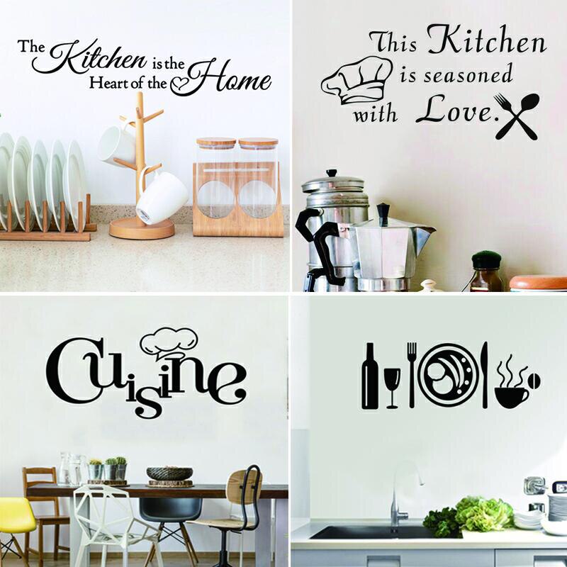 Enjoying Your Cook Time Kitchen Wall Stickers Decals Fun Cook Utensils Home Decor Restaurant Refrigerator Wall Decals#001