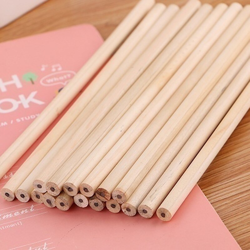 Lápiz de madera Natural respetuoso con el medio ambiente HB, lápiz estándar no tóxico, papelería bonita, suministros escolares y de oficina