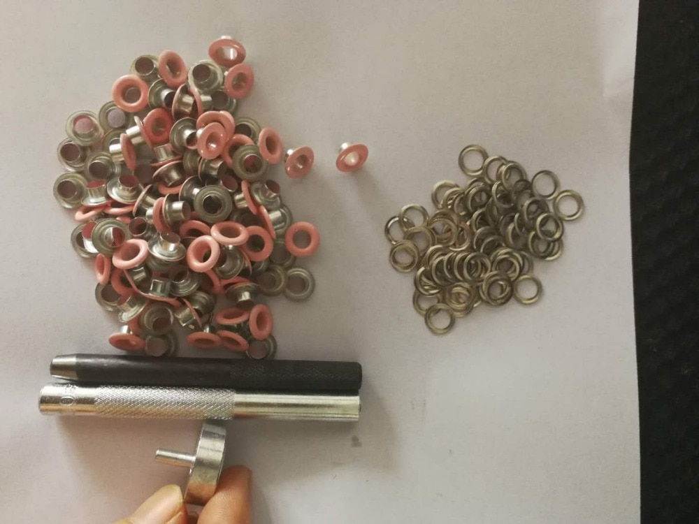 Eyelet Punch Die Tool set + 100set coated Metal eyelet rivet DIY Scrapbooking sewing garment paper label Grommet Eyelets