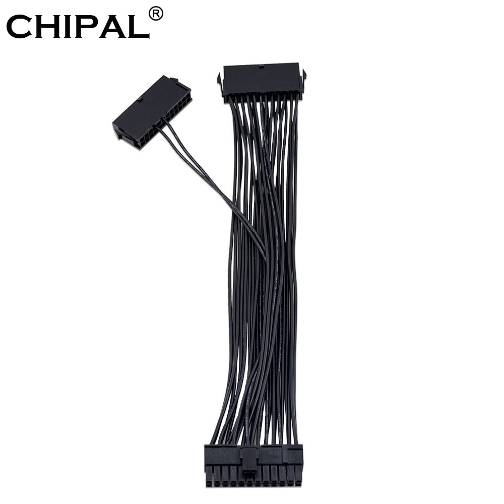 Chipal 30Cm Drie Dual Psu Kabel Uitbreiding Adapter Atx 20 + 4 24Pin Voeding Sync Starter ADD2PSU Riser voor Gpu Mijnwerker
