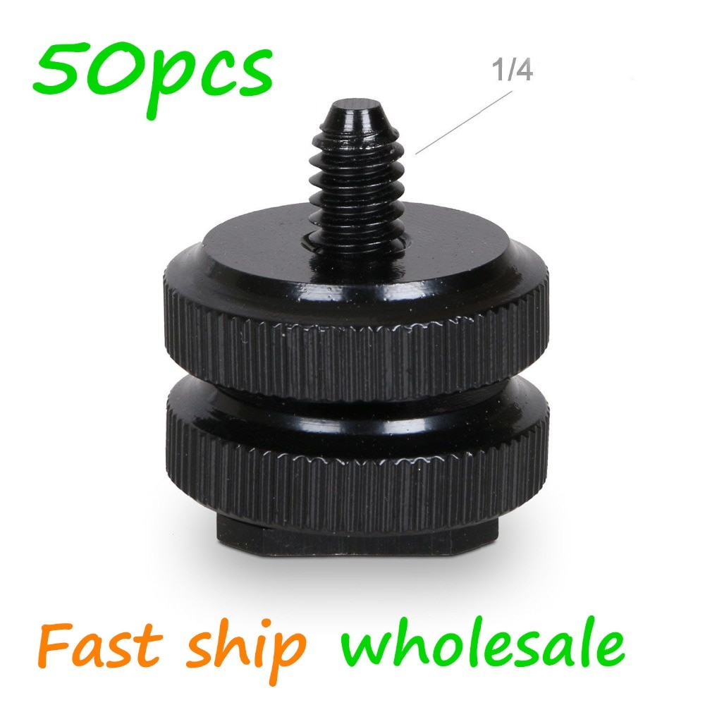 50pcs cheap price Durable Pro 1/4 Camera Mount Adapter for Tripod Screw to Flash Shoe