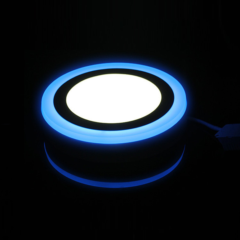 Panel de luz LED de 6W, 9W, 16W, 24W, 3 modelos, rojo, verde, azul, Panel de luz LED de doble Color, lámpara de techo empotrada para luces interiores