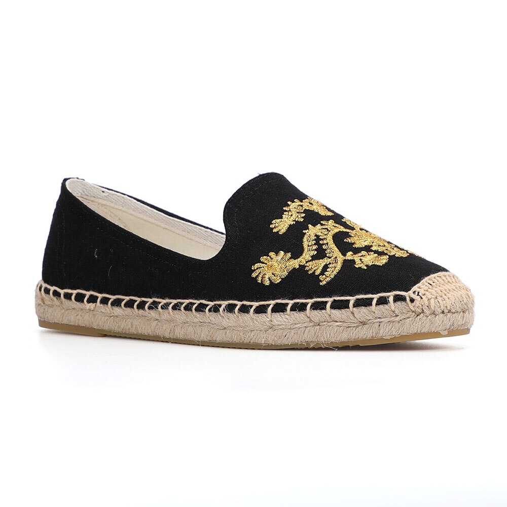 Dames 2022 Ronde Neus Espadrilles Platte Schoenen Dames Mode Echte Gehaaste Hennep Zapatillas Mujer Sapatos Comfortabele Casual