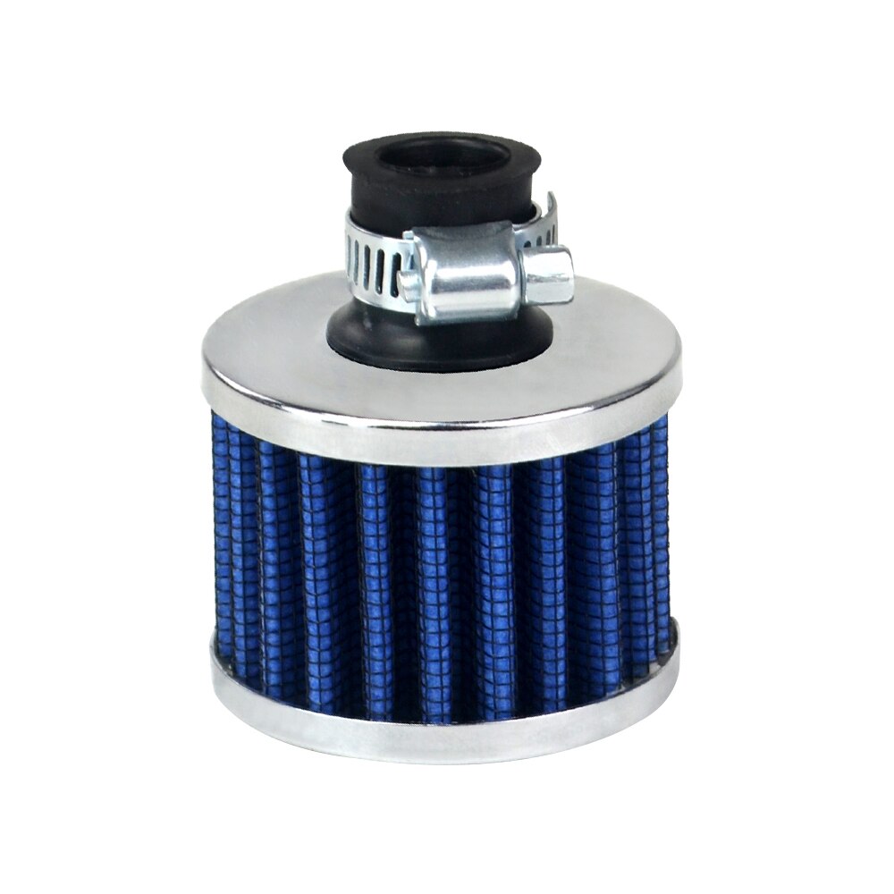 VR - Universal 12mm Interface Motorcycle Car Air Intake Filters Cone Cold Air Filter System Turbo Vent Crankcase VR-AIT12: blue