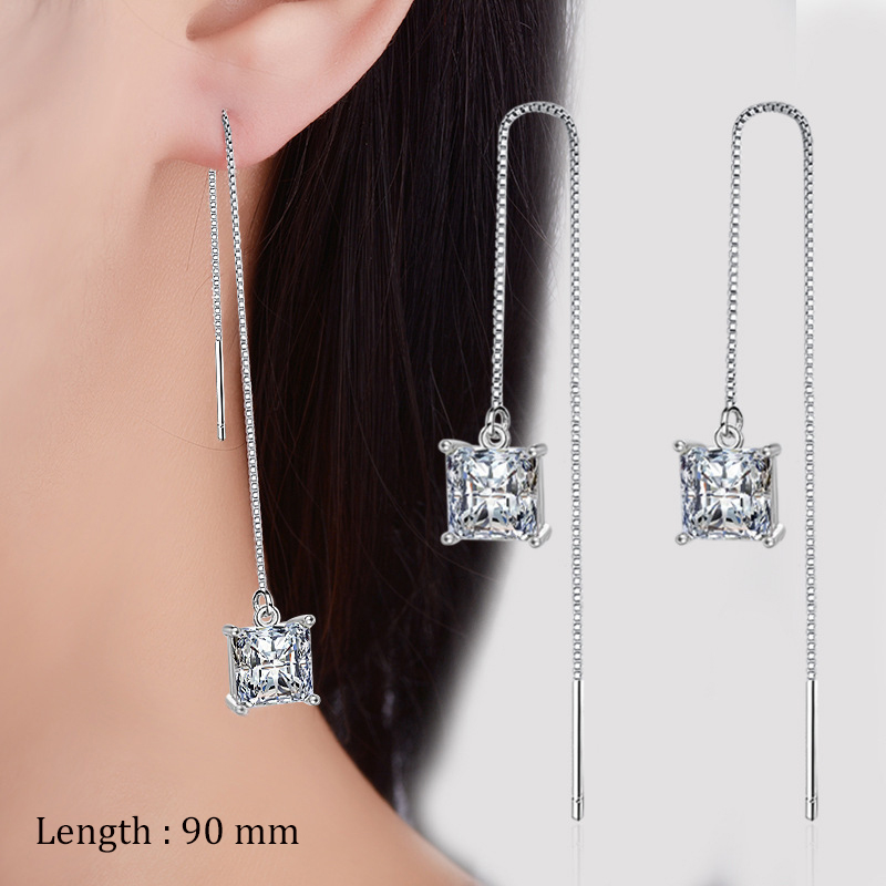 Pendientes colgantes con borlas y cadena de estilo Simple para mujer, aretes largos, accesorios de línea de perforación, Mini joyería fina a la para las orejas: Verde Libélula